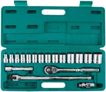 Набор головок торцевых дюймовых S05H4219S, 1/2"DR, SAE 3/8"--1-1/4", 19 предметов