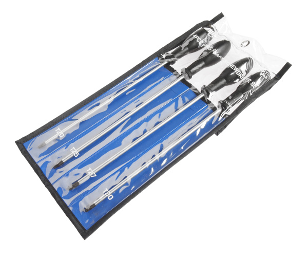 Набор отверток TORX удлиненных JTC 5115 (T20х250 мм-Т30х250 мм, 4 предмета)