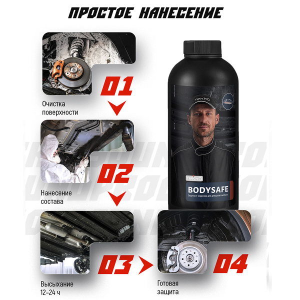 Мастика полимерно-битумная TEKKO BODYSAFE пластик 1,0 л/1,0 кг