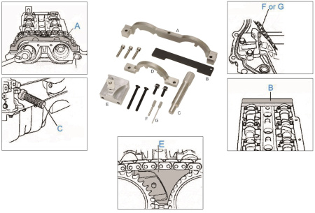 Набор приспособлений для фиксации коленвала и распредвала JTC 4440 (OPEL, VAUXHALL, CHEVROLET)