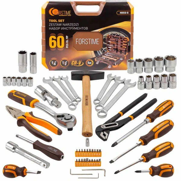 Набор инструментов 60пр. 1/4'', 1/2''(6гр.)