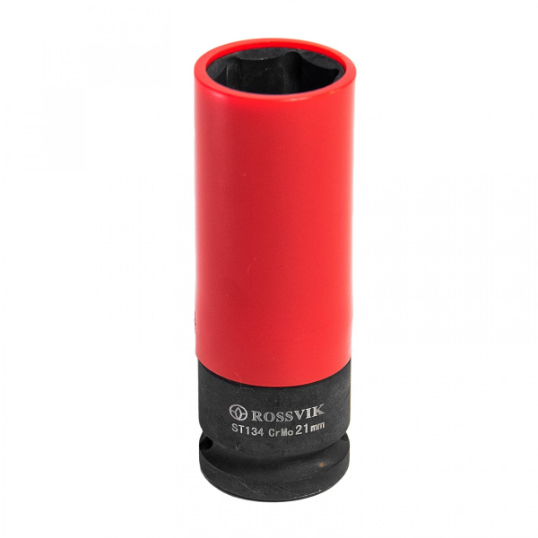 Набор головок ударных глубоких тонкостенных ROSSVIK ST134 (1/2", 17, 19, 21 мм, с цветной пластиковой втулкой)