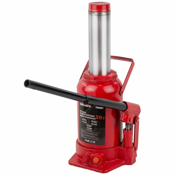 Домкрат бутылочный 30т с клапаном (h min-255мм, h max-405мм, ход штока-150мм)