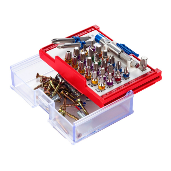 Набор вставок (бит) 1/4", TORX, HEX, PZ, PH, SLOT, 28 предметов МАСТАК 058-11028C