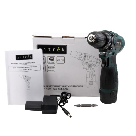 Дрель-шуруповерт аккумуляторная Zitrek Green 12V Plus 085-1013