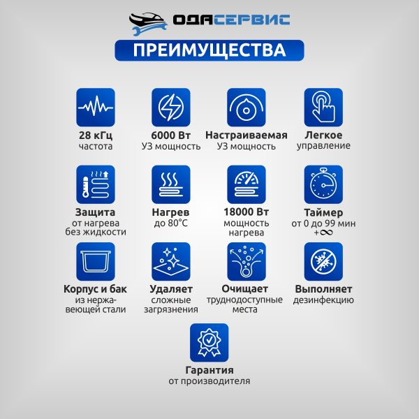 Ультразвуковая ванна с цифровым управлением и подогревом, 560 л ОДА Сервис ODA-LQ5600