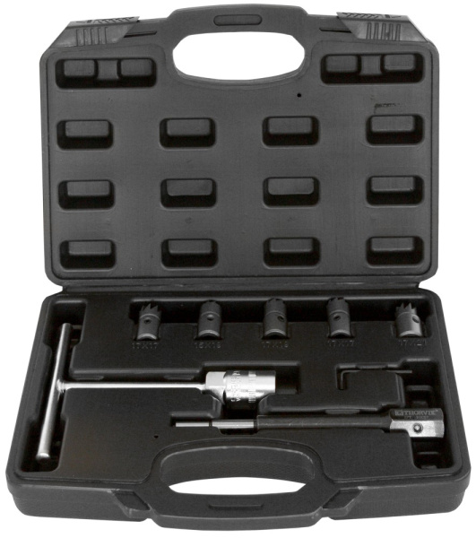 Набор для восстановления посадочных отверстий дизельных форсунок Thorvik DICS7 (7 предметов)