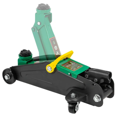 Домкрат подкатной гидравлический с комплектом стоек механических 2т+резиновая накладка(h min 130мм,h max 330мм)