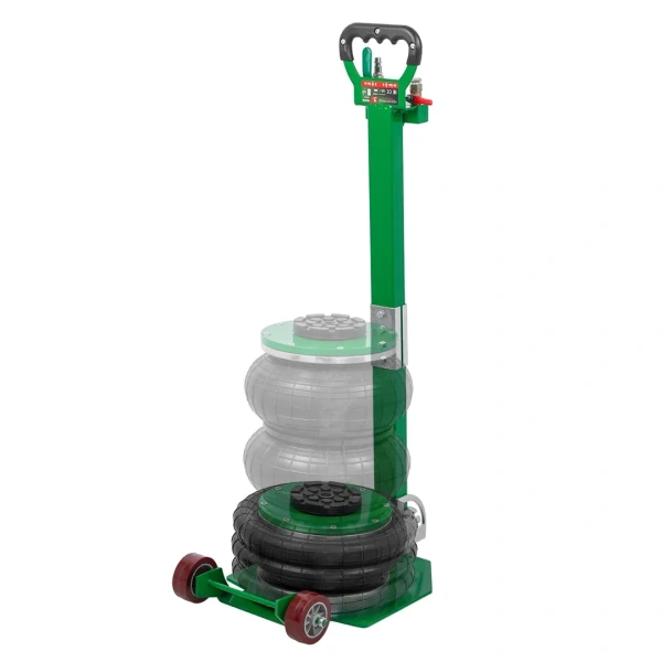 Домкрат подкатной пневматический 3т (4-8bar, h min 135мм, h max 400мм, 3 подушки, Ø250мм)