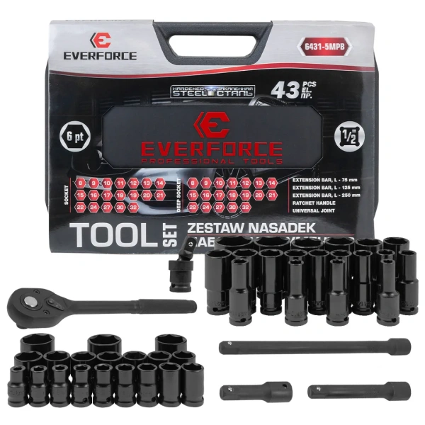 Набор инструментов 43пр. 1/2''(6гр)(8-32мм)