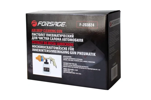 Пистолет пневматический''Tornado'' для химчистки салона а/м с насадкой-пеногенератором (емкость1л,6bar,расход воздуха 120л/мин)