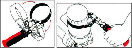 Съемник фильтров масляных поворотный усиленный JTC 4248 (95-110 мм)