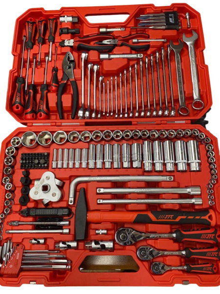 Набор инструментов 1/4" & 3/8 & 1/2" 6-гранный (в кейсе) 166 предметов JTC-H166C