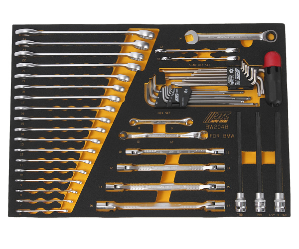 Набор инструментов слесарно-монтажный JTC BW2048 (BMW, 48 предмета в ложементе)
