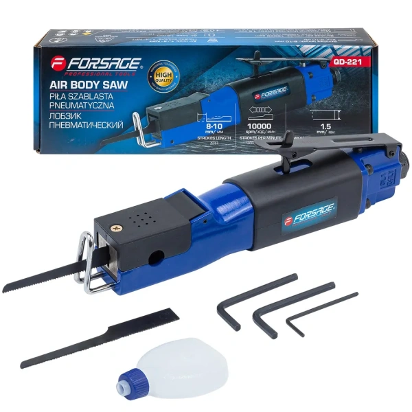 Лобзик пневматический (ход 8-10мм, 10000ход/мин,max толщина стали 1.5мм,6.3bar)