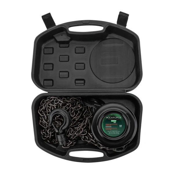 Лебедка механическая подвесная с фиксацией цепи натяжения, 1т (длина цепи - 2.5м) в кейсе