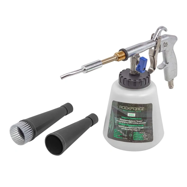 Пистолет пневматический ''Tornado'' для химчистки салона а/м с емкостью 1л (3600об/мин, расход воздуха 120 л/мин,6-9.2 бар)