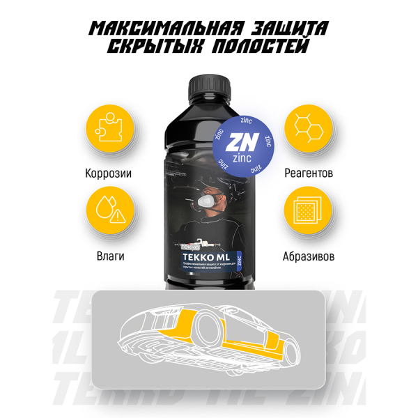 Антикор скрытых полостей TEKKO ML ZINC 1литр под пистолет