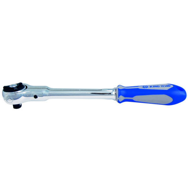 Трещотка 3/8", 230 мм, 72 зубца, дисковый механизм, поворотная голова с кнопкой KING TONY 3752-09G