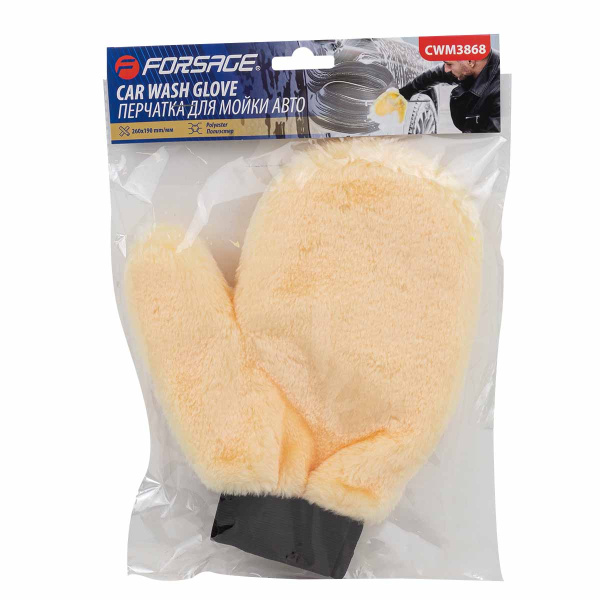 Салфетка (варежка) для мойки а/м (260х190мм, полиэстер)