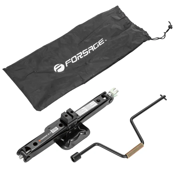 Домкрат механический ''ромб''2,5т с резиновой накладкой и ручкой-воротком с головкой 19мм (h min-100мм h max-485мм), в водоотталкивающем чехле