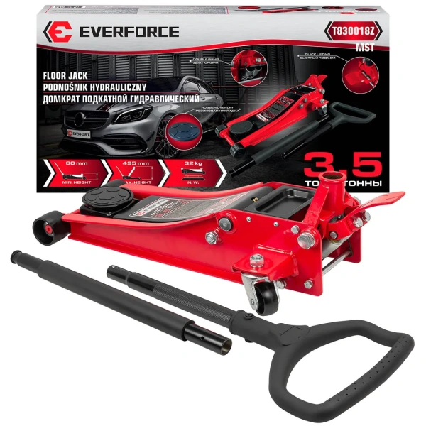 Домкрат подкатной гидравлический 3.5т (h min 80мм, h max 495мм)