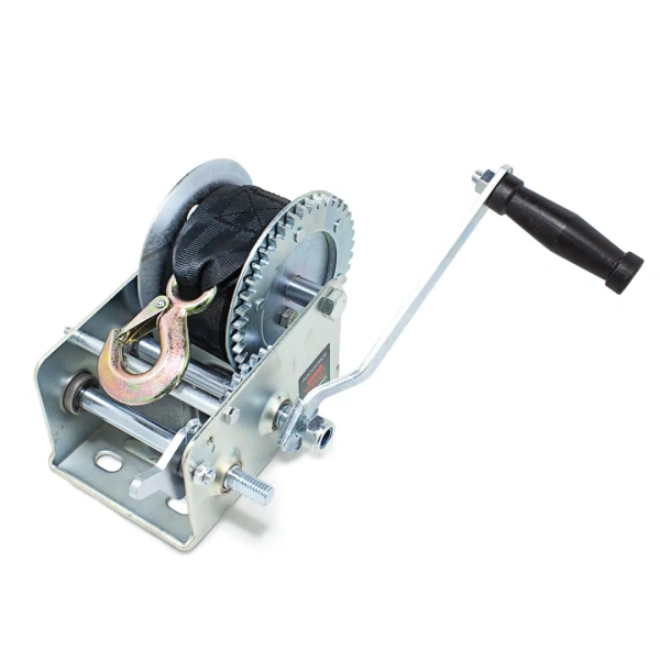 Лебедка ручная барабанная двухскоростная, 1300кг (нейлоновый ремень, ширина ремня-50мм, длина ремня-10м) Лебедка ручная барабанная двухскоростная, 1300кг (нейлоновый ремень, ширина ремня-50мм, длина ремня-10м)