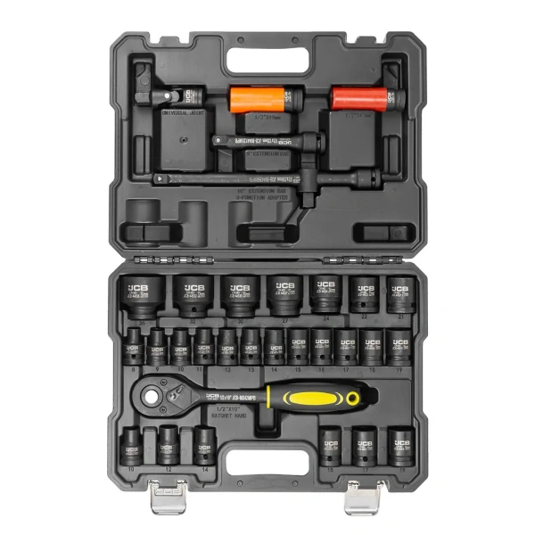 Набор инструментов ударных 32пр.1/2''( 6-гр: 8-32мм, 12гр: 10,12,14,15,17,19,36мм, Cr-Mo)