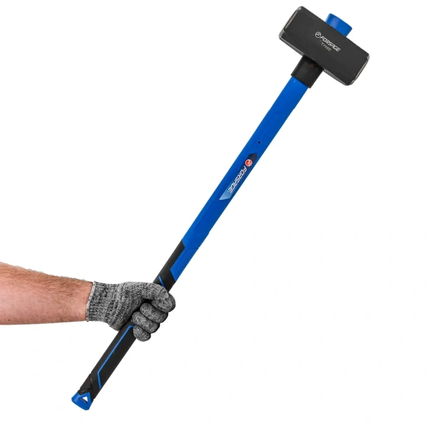 Кувалда с фиберглассовой ручкой и резиновой противоскользящей накладкой (6000г,L ручки-800мм)