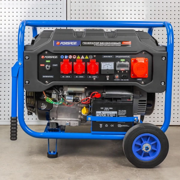 Генератор автономный бензиновый (1670/5000Вт ном., 3 роз. 220В~50Гц+роз.400В, двиг.13л.с., бак для бензина 25л, бензин АИ-92, время раб. 8ч, шум 97дБ)