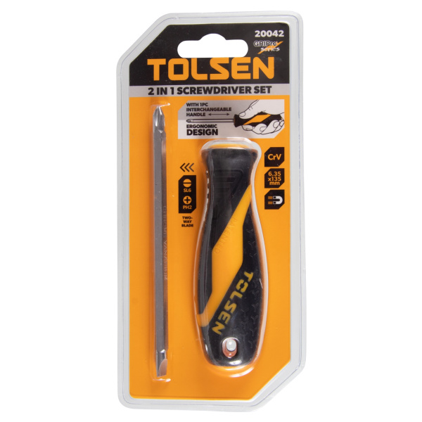 Отвертка со сменной вставкой (битой) 2 в 1 TOLSEN TT20042