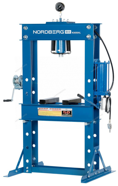 Пресс гидравлический NORDBERG N3650AL, 50 т, разборная рама, пневмопривод