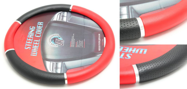 Чехол руля KD-71030RD-M (Black/red)