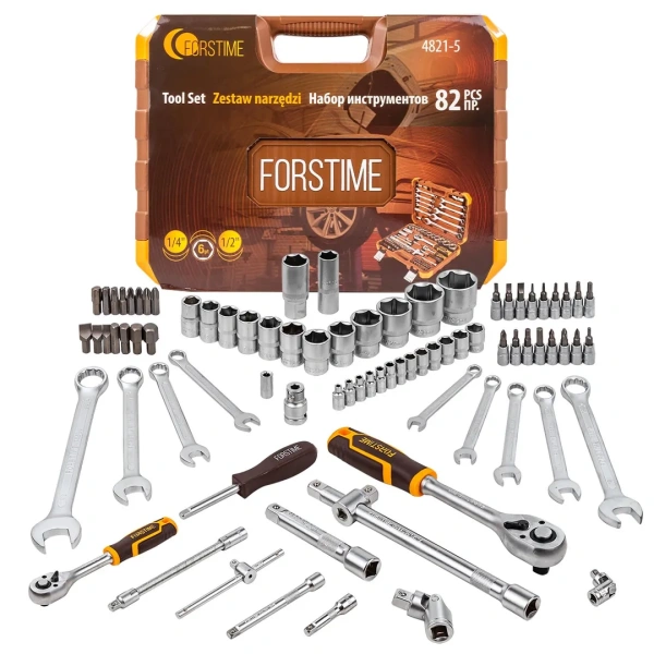 Набор инструментов 82пр.1/4'',1/2''(6гр.)(4-32мм)