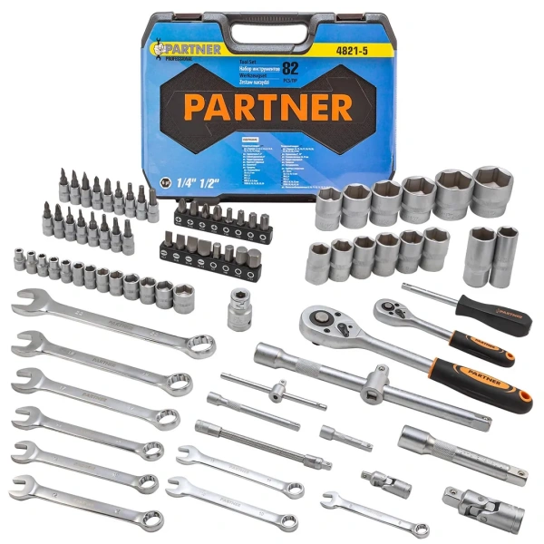 Набор инструментов 82 пр.1/4''&1/2''(6-гран)(4-32мм)
