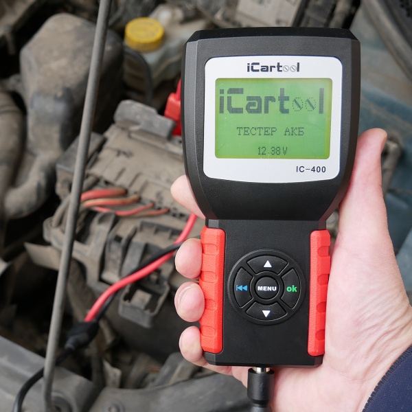 Тестер аккумуляторных батарей (АКБ) 12/24V iCartool IC-400