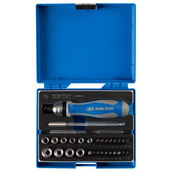 Набор вставок (бит) KING TONY 2539MRV04 (1/4", PH, PZ, Hex, Torx, Slotted, 39 предметов)