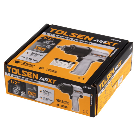 Гайковерт пневматический ударный TOLSEN TT73360 (1/2", 680 Нм)