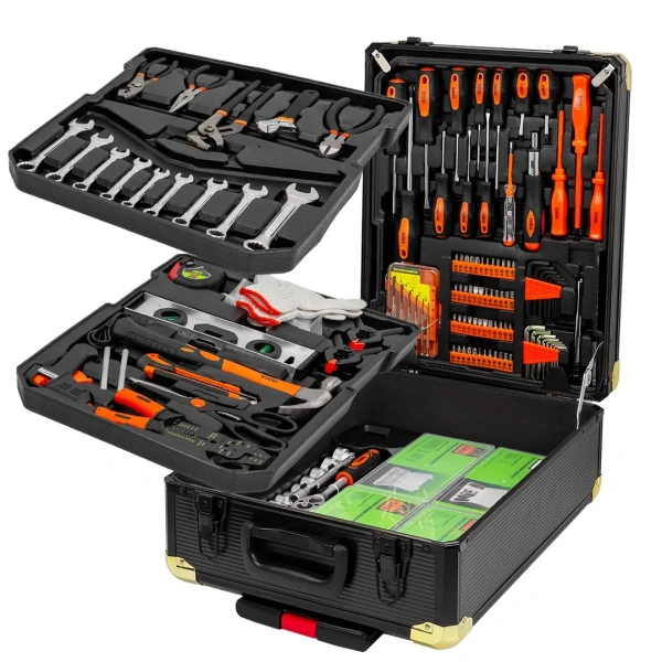 Набор инструментов 1450пр.1/2''(6-гр.) (10-24мм, ключи 6-17мм,шарнирно-губцевый,биты,отвертки,расходник), ''Дорожный кейс''