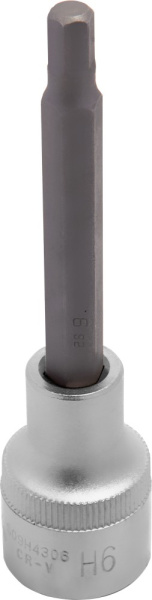S09H4306 Насадка торцевая 1/2"DR с вставкой-битой шестигранной, H6, 100 мм