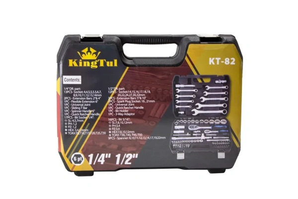 Набор инструментов 82пр.1/4'',1/2''(6гр.)(4-32мм)