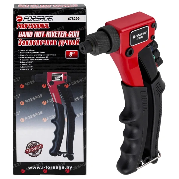 Заклепочник ручной (L-200мм, заклепки: 2.4, 3.2, 4.0, 4.8мм)