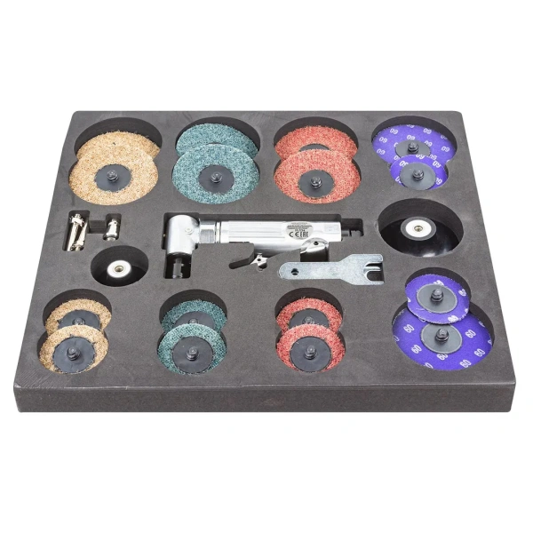 Пневмозачистная машинка с комплектом аксессуаров