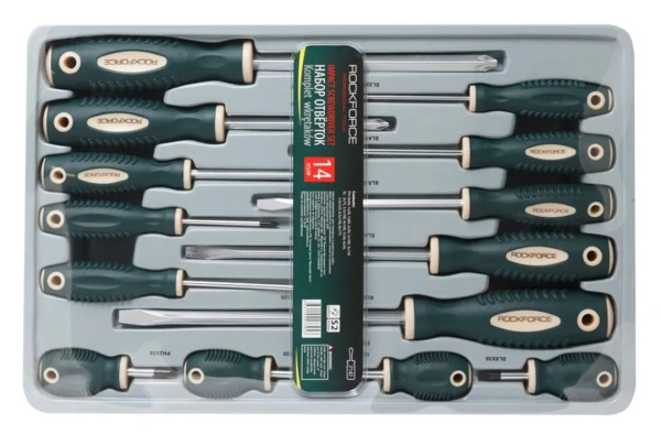 Набор отверток магнитных ''Profi''S2, 14пр.(PH:0x60,1x30,1x80 2x30,2х100,3х150мм, SL:3x75,3.5x100,4x100,5x30,6x30,5.5х125,6.5х150,8х175мм)в лотке