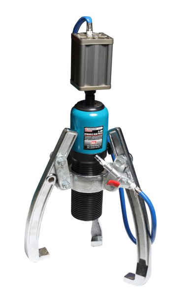 Съемник пневмогидравлический трехзахватный 50т(max захват-500мм, глубина захвата-250мм, ход штока-60мм, Øштока-12мм, Øцилиндра-114мм)