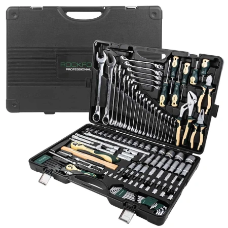 Набор инструментов 128 пр.1/4''1/2''(6гр.)(головки 4-32мм, ключи 6-32мм)