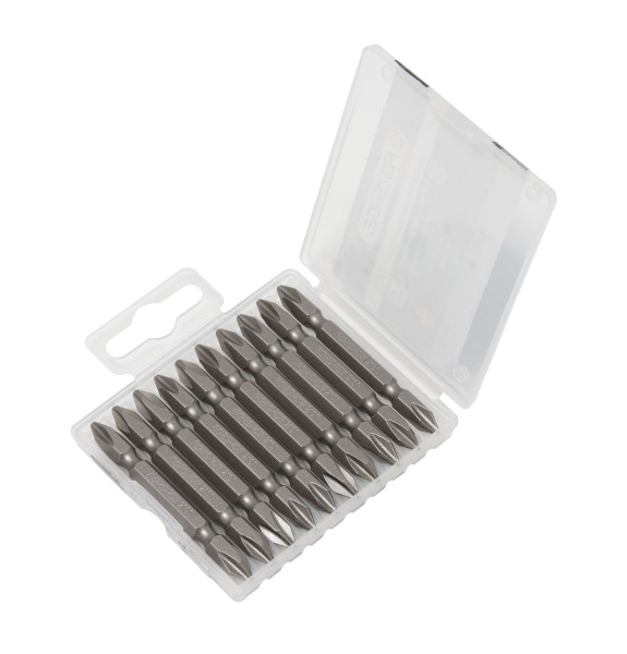 Набор бит 10пр., 1/4''(PH2xPH2, L-65мм), в пластиковом футляре