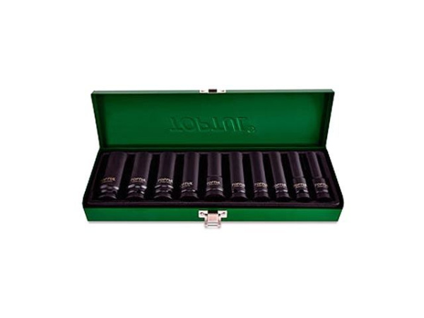 Набор головок ударн.  1/2" глубокие 10 пр. метал. кейс TOPTUL