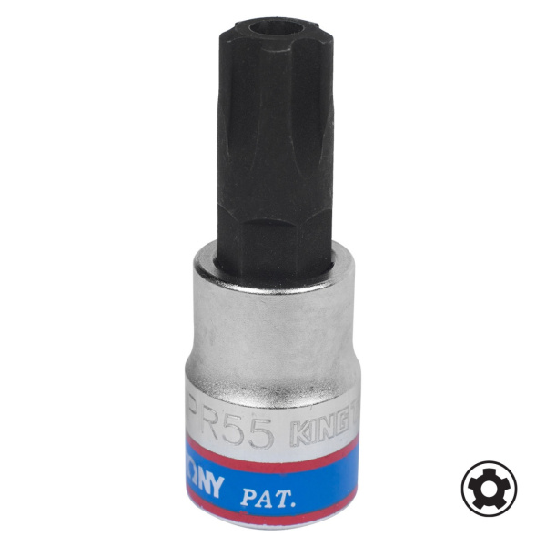 Насадка (бита) торцевая 3/8", TORX PLUS, IPR55, L = 50 мм, 5-ти лучевой KING TONY 302D55