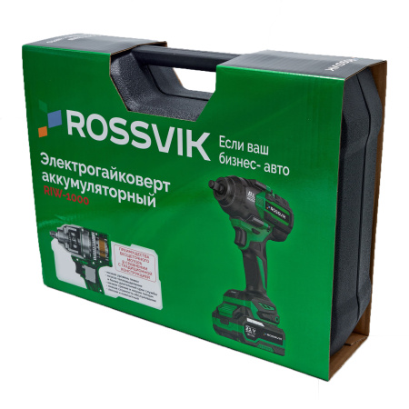 Гайковерт аккумуляторный ROSSVIK RIW1000/1 (1/2", 1000 Нм, 21 В, 1,9 кг, 1 АКБ, ЗУ, кейс)
